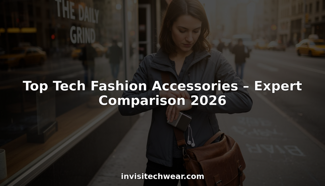 Urban woman using modern tech fashion accessories