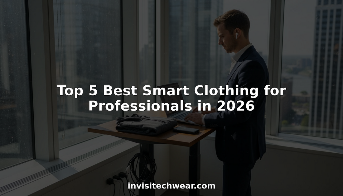 Professional modeling smart clothing in modern office
