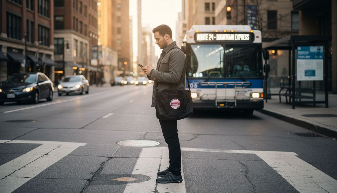 Urban professional in secure tech apparel