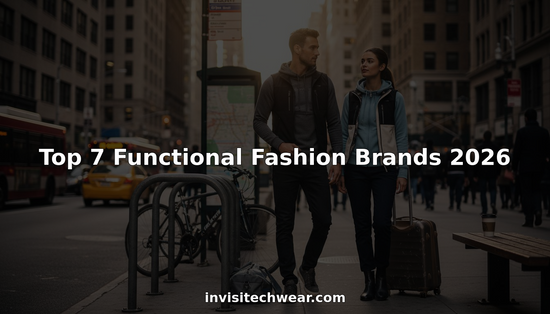Professionals wearing functional fashion on city sidewalk