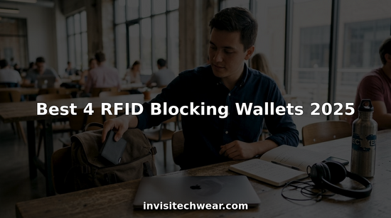 Professional using RFID-blocking wallet at coworking space