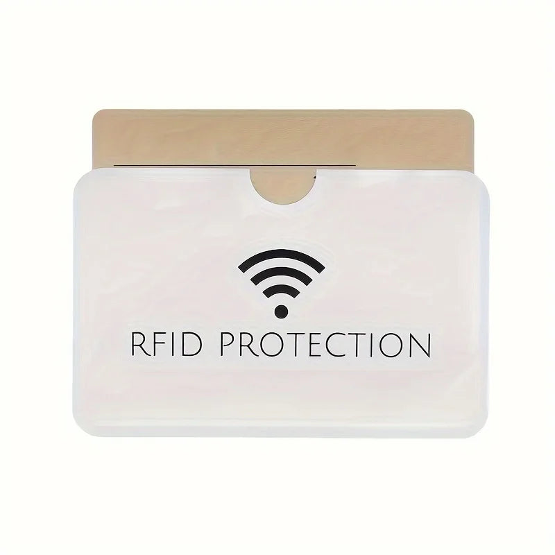 10pcs Aluminium Smart Rfid Blocking Bank Sleeve Wallet, RFID Protection Simple Card Holder
